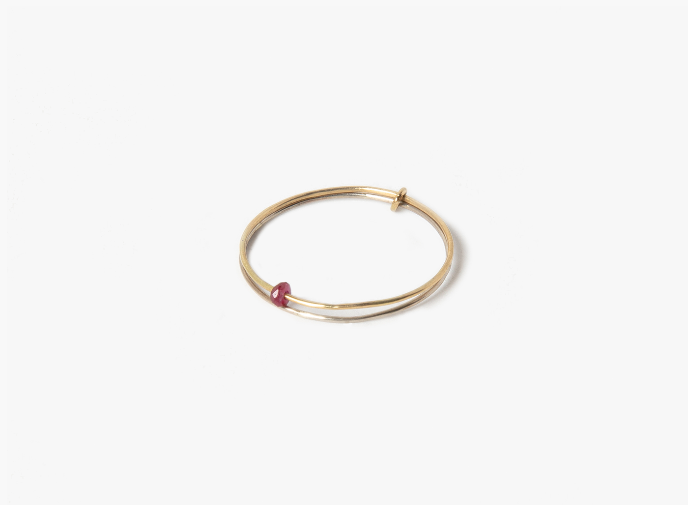 DOUBLE 18K RING WITH RUBY 091