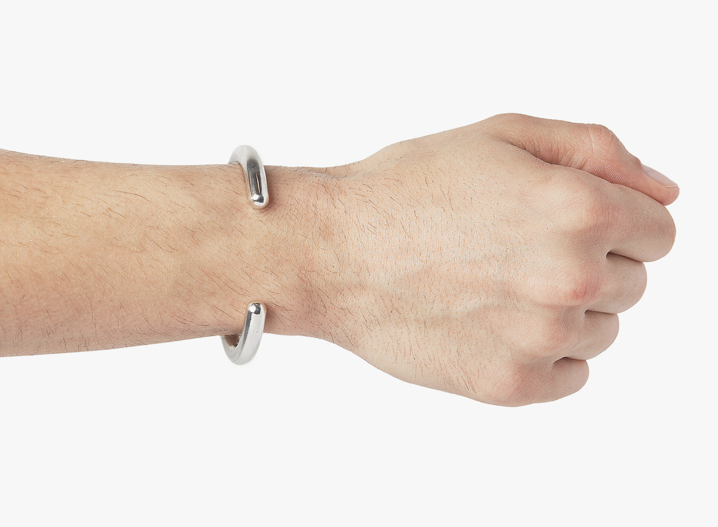 SOLID ROUND STERLING CUFF BRACELET 155