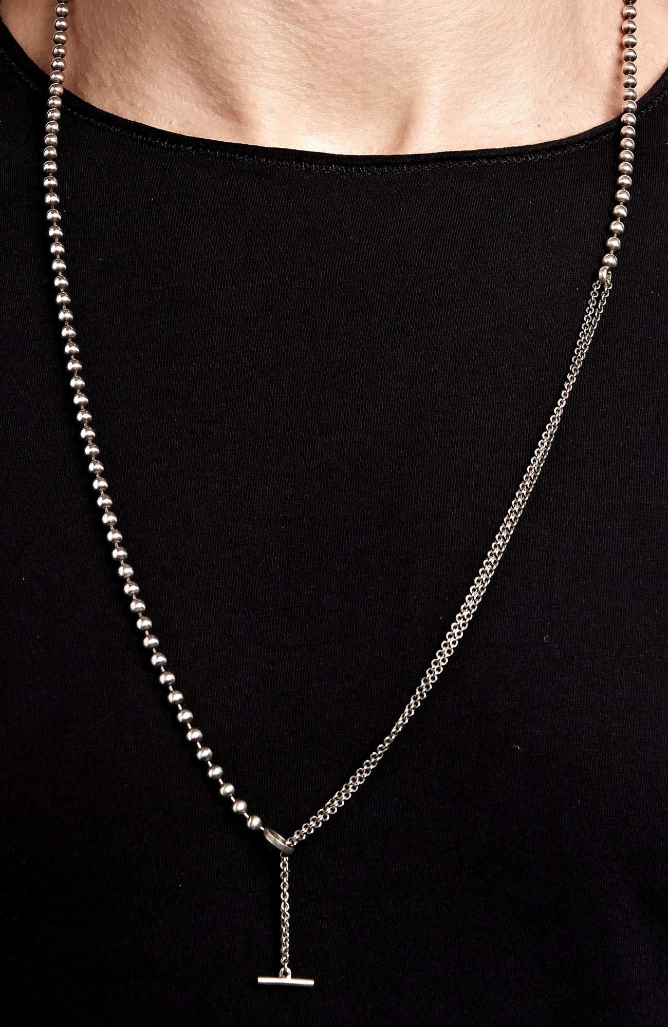 MIXED CHAIN PEARL NECKLACE 062