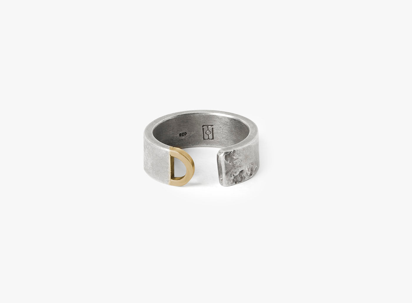MIXED METAL STERLING SILVER / 18K GOLD RING 081