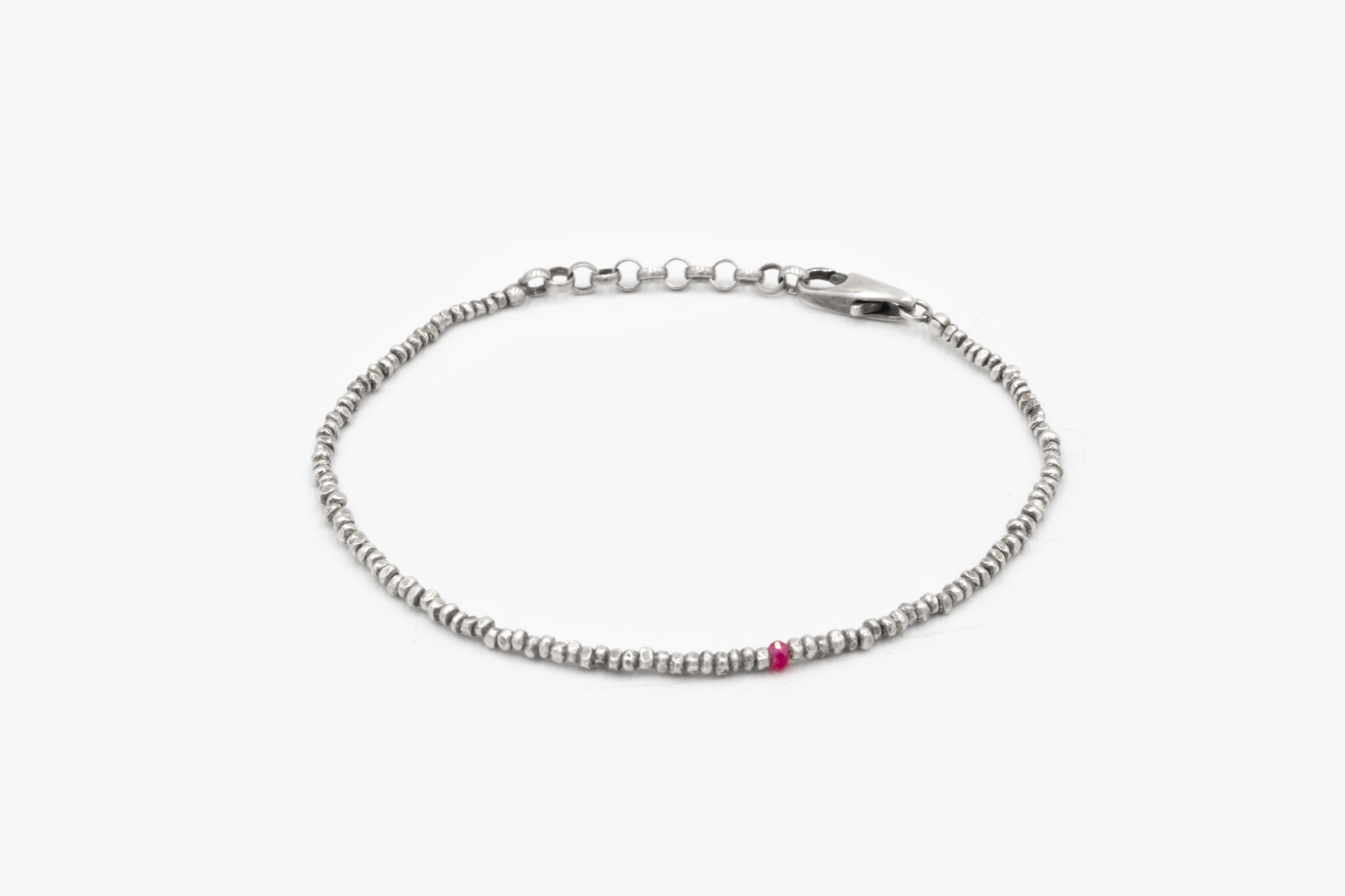 BEADED STERLING MICROCHIP BRACELET 529