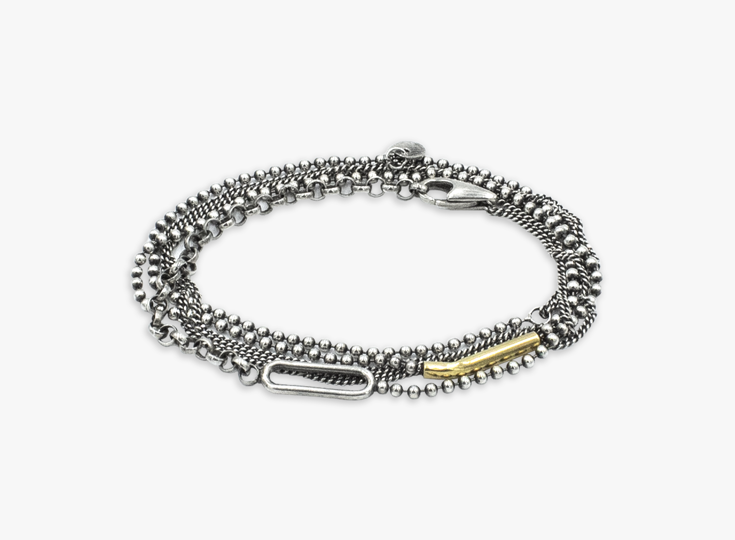 MIXED METAL 18K TUBE MULTI WRAP 533