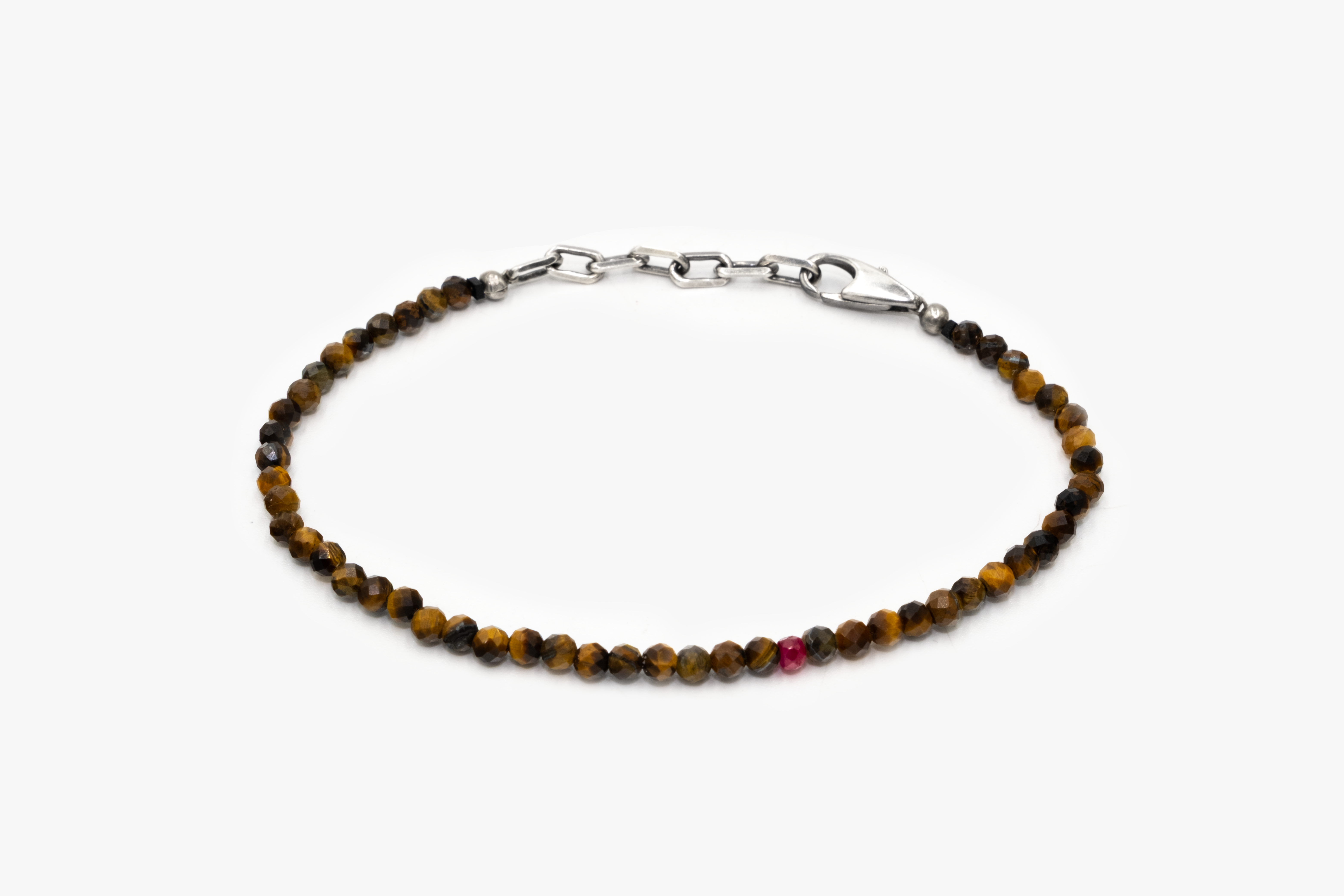 BEADED STONES TIGER EYE BRACELET 649