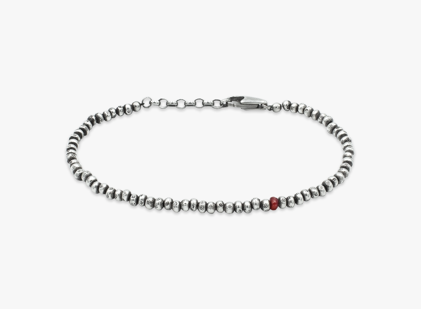 BEADED STONES SILVER BRACELET 529