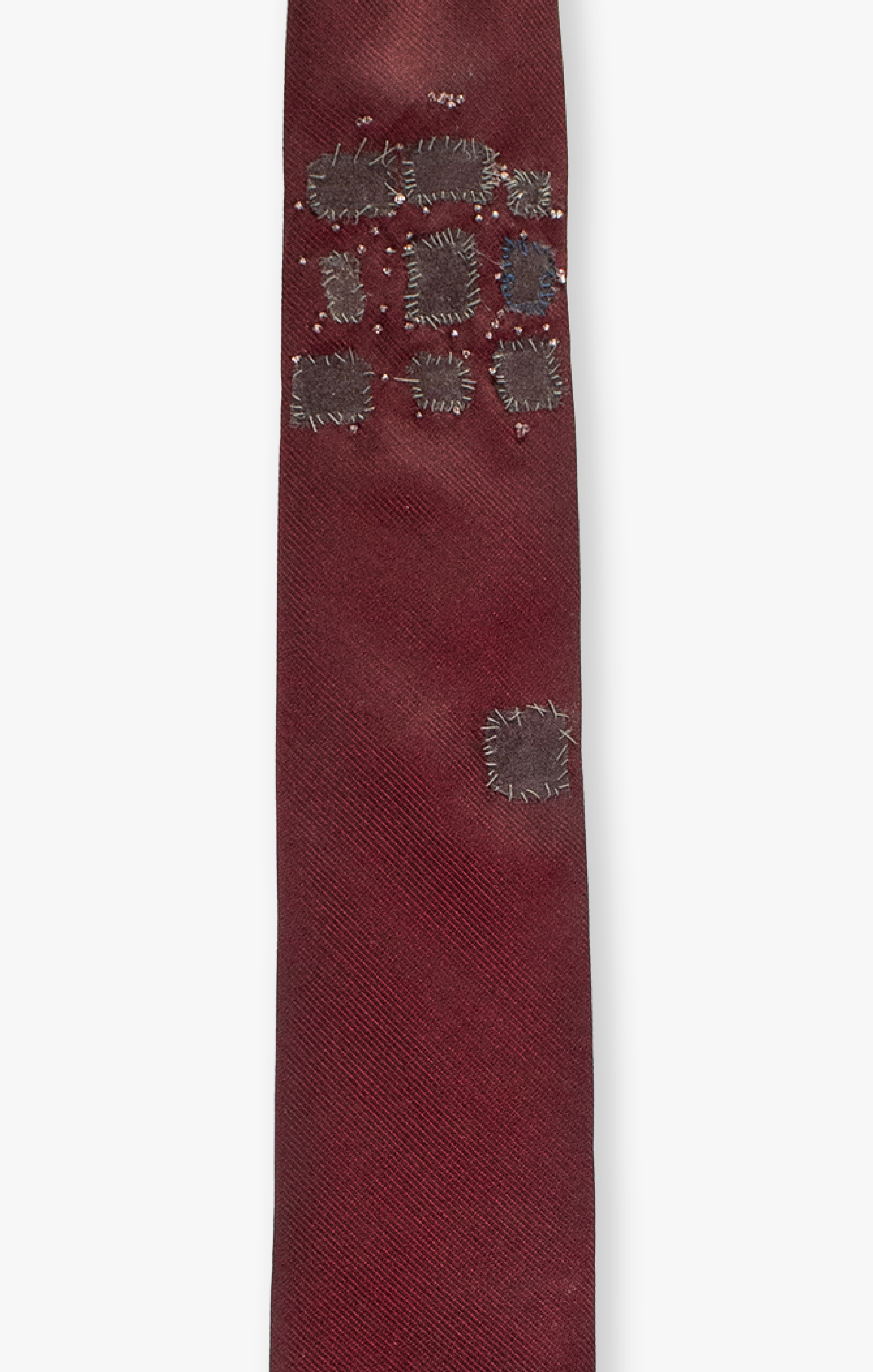 BURGUNDY PATCHWORK NECKTIE 1465