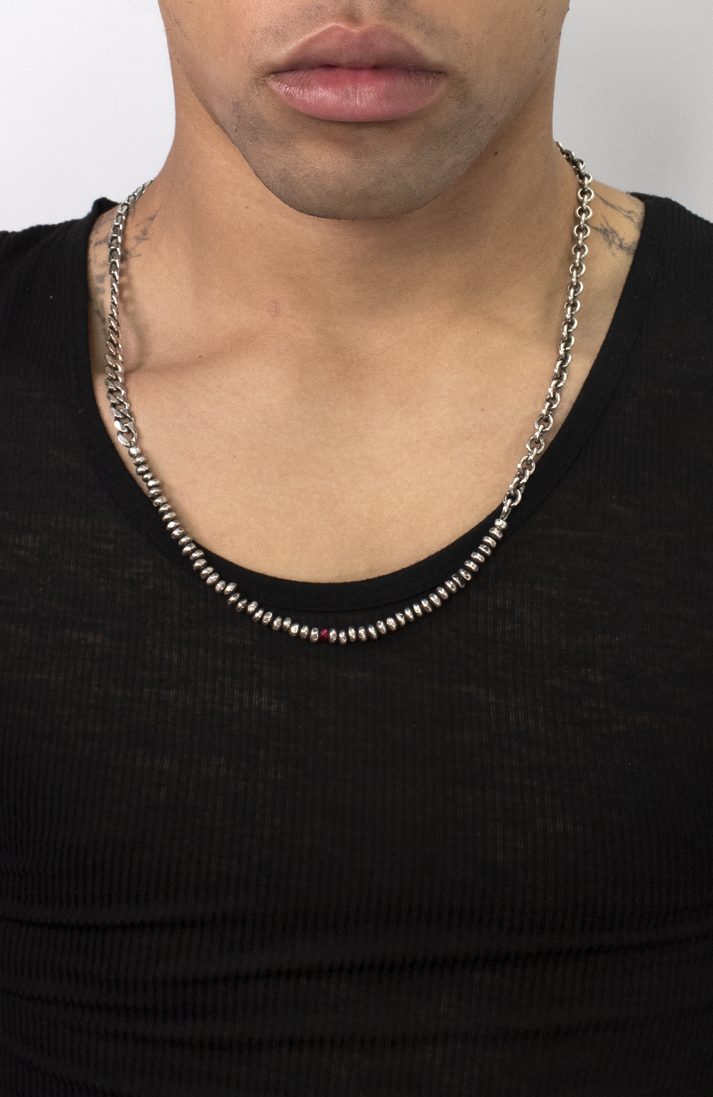 MULTI-LINK / BEAD W RUBY NECKLACE 246