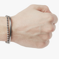 double cuff/ bracelet features a sterling ball chain that connects to a 5mm cuff, giving the effect of wearing 2 pieces in one