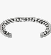 double cuff/ bracelet features a sterling ball chain that connects to a 5mm cuff, giving the effect of wearing 2 pieces in one