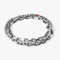 16" choker features a strand of sterling beads that connect to a diamond-cut cable chain and finished with our signature ruby