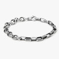 adjustable dual-link bracelet features a large round cable chain that is paired with a box chain