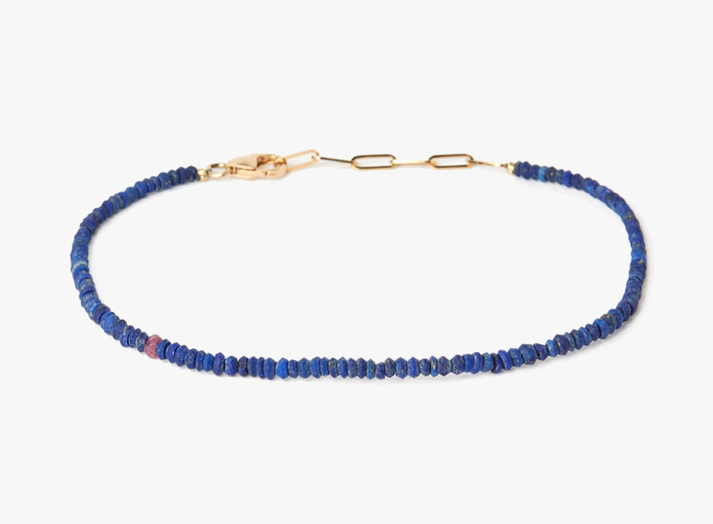 BEADED STONES LAPIS BRACELET 370