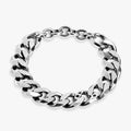 sterling silver large link chain features black diamonds embedded into the links