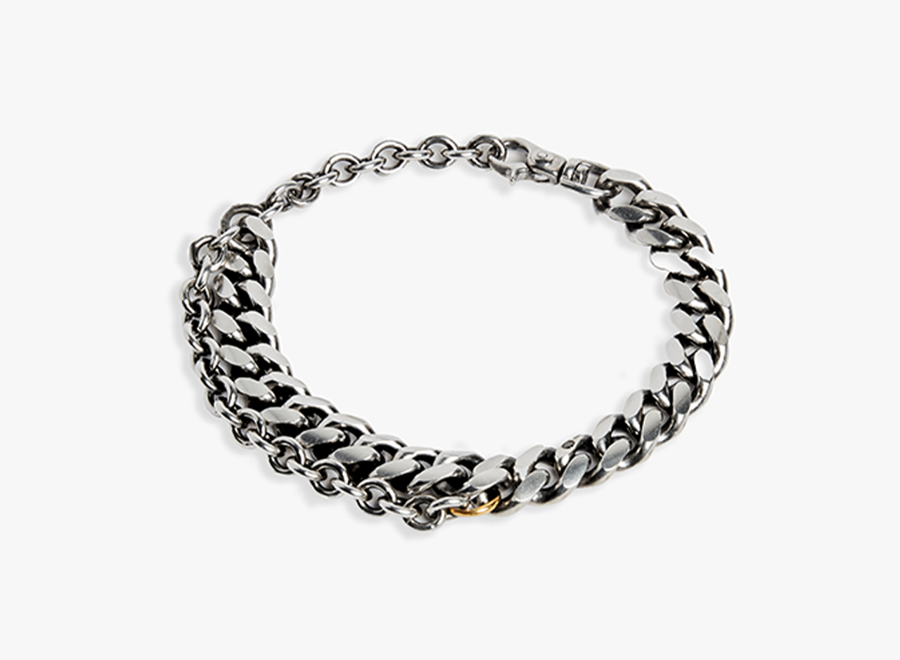 9.5MM CUBAN LINK TO CABLE / 18K RING BRACELET 400