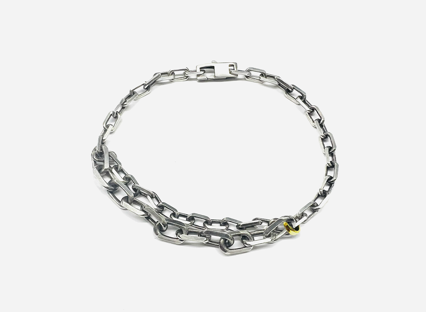 MIXED METAL DOUBLE ANCHOR BRACELET 548