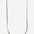 mixed chain multi wrap necklace consists of an anchor, curb and cable link and is finished with an 18k flat gold bar