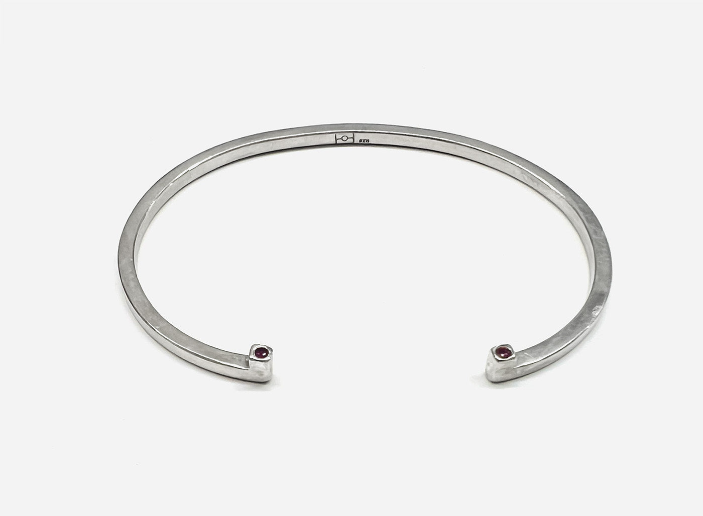 STERLING CUFF / INSET RUBIES 575