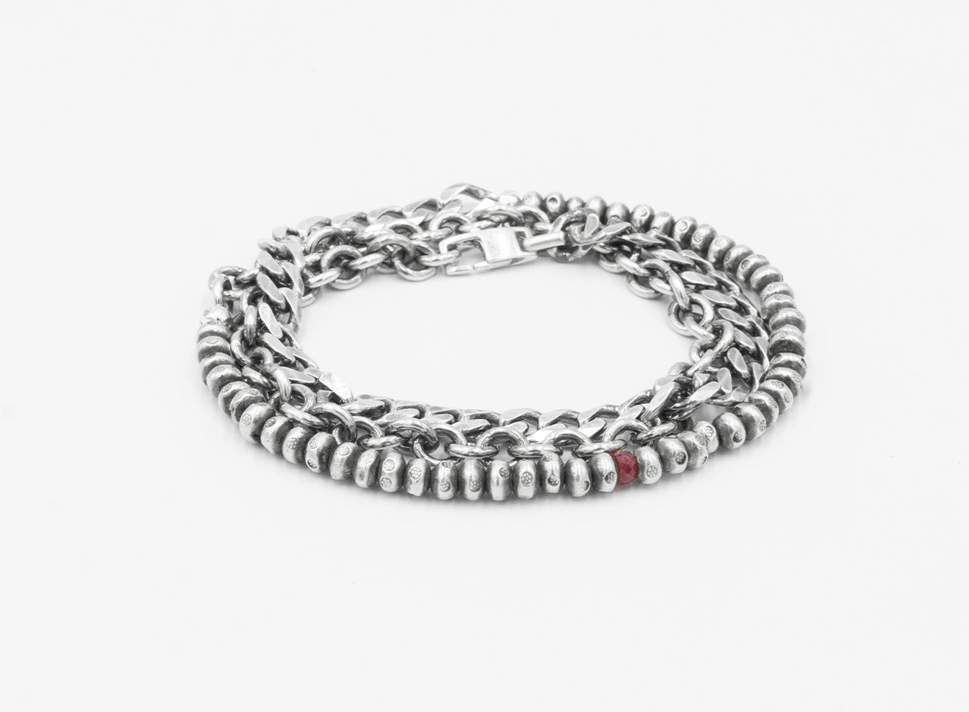 BEADED STERLING MULTI WRAP BRACELET 598