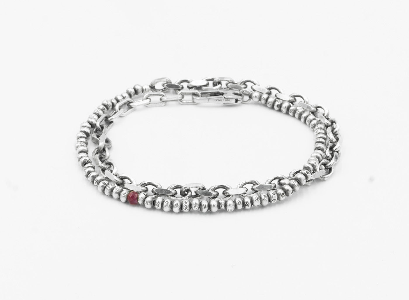 DOUBLE WRAP BEADED BRACELET W RUBY 600