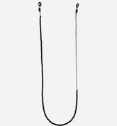 this eyewear chain is designed with onyx beads strung along a sterling silver chain