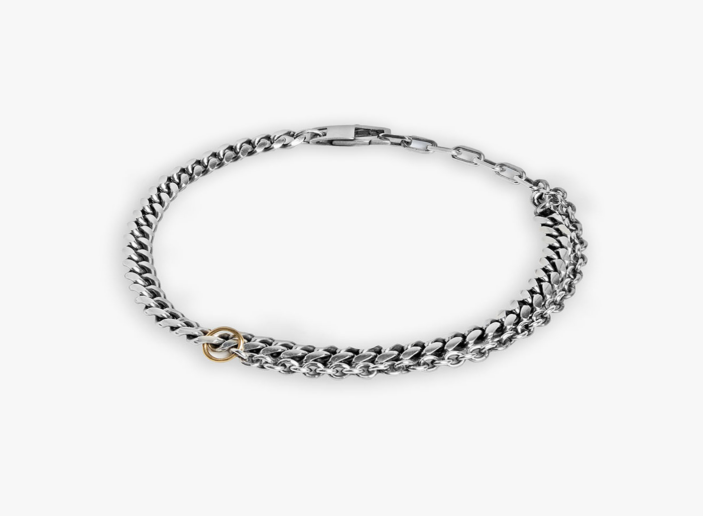 5MM CUBAN LINK / 18K GOLD RING BRACELET 398