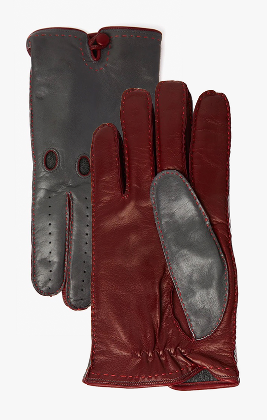 COLORBLOCKED LEATHER GLOVES