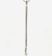 this snake link key chain features a 1" solid sterling key ring and is finished with a swivel clasp