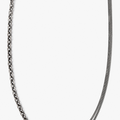 mixed chain sterling silver necklace by title of work, made up of a single diamond cut cable chain and double strand curb chain