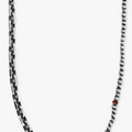 16" choker features a strand of sterling beads that connect to a diamond-cut cable chain and finished with our signature ruby