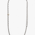 signature multi wrap necklace features varying sterling chains that are offset with an 18k gold ring