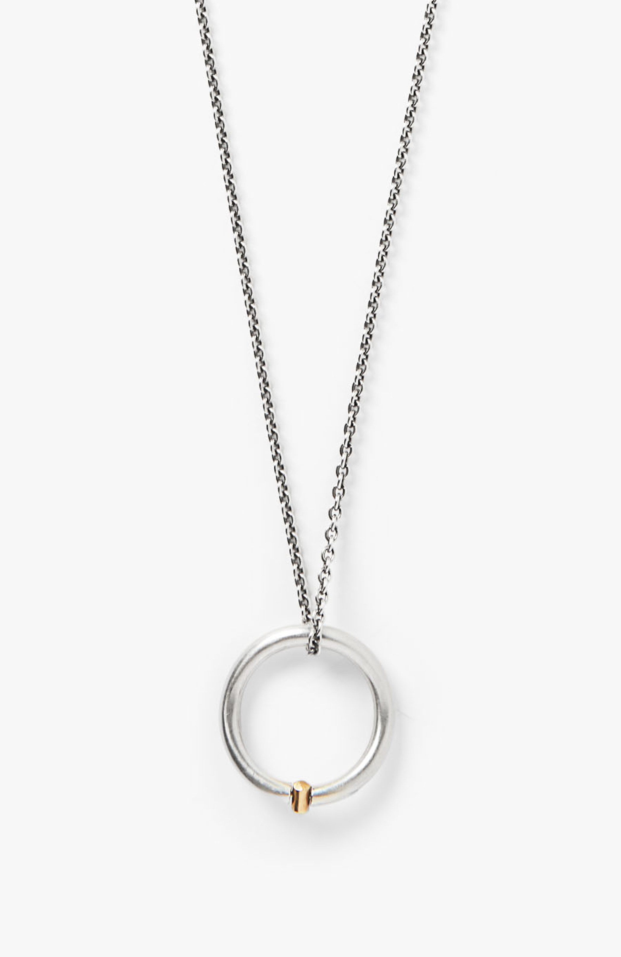MIXED METAL STERLING SILVER / 18K GOLD RING NECKLACE 147