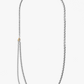 sterling silver anchor chain necklace features one large cable chain and one small accent cable chain attached by two 18k gold links