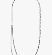 sterling silver anchor chain necklace features one large cable chain and one small accent cable chain attached by two 18k gold links