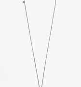 delicate curb chain necklace features a slim sculpted bar accent and an etched silver charm