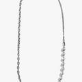 multi wrap necklace features three types of sterling silver chain with an 18k gold accent piece