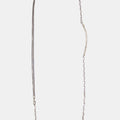 sterling silver mixed chain necklace features varied cable chains, a hand forged silver bar and emerald cut amethyst gemstone