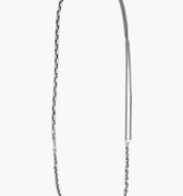 mixed chain/multi-wrap necklace features a sterling silver box chain, double strand curb and cable chain disrupted by a single emerald-cut iolite gemstone