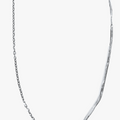 choker-length necklace features a prominent distressed 4" sterling silver bar between single strand anchor chains