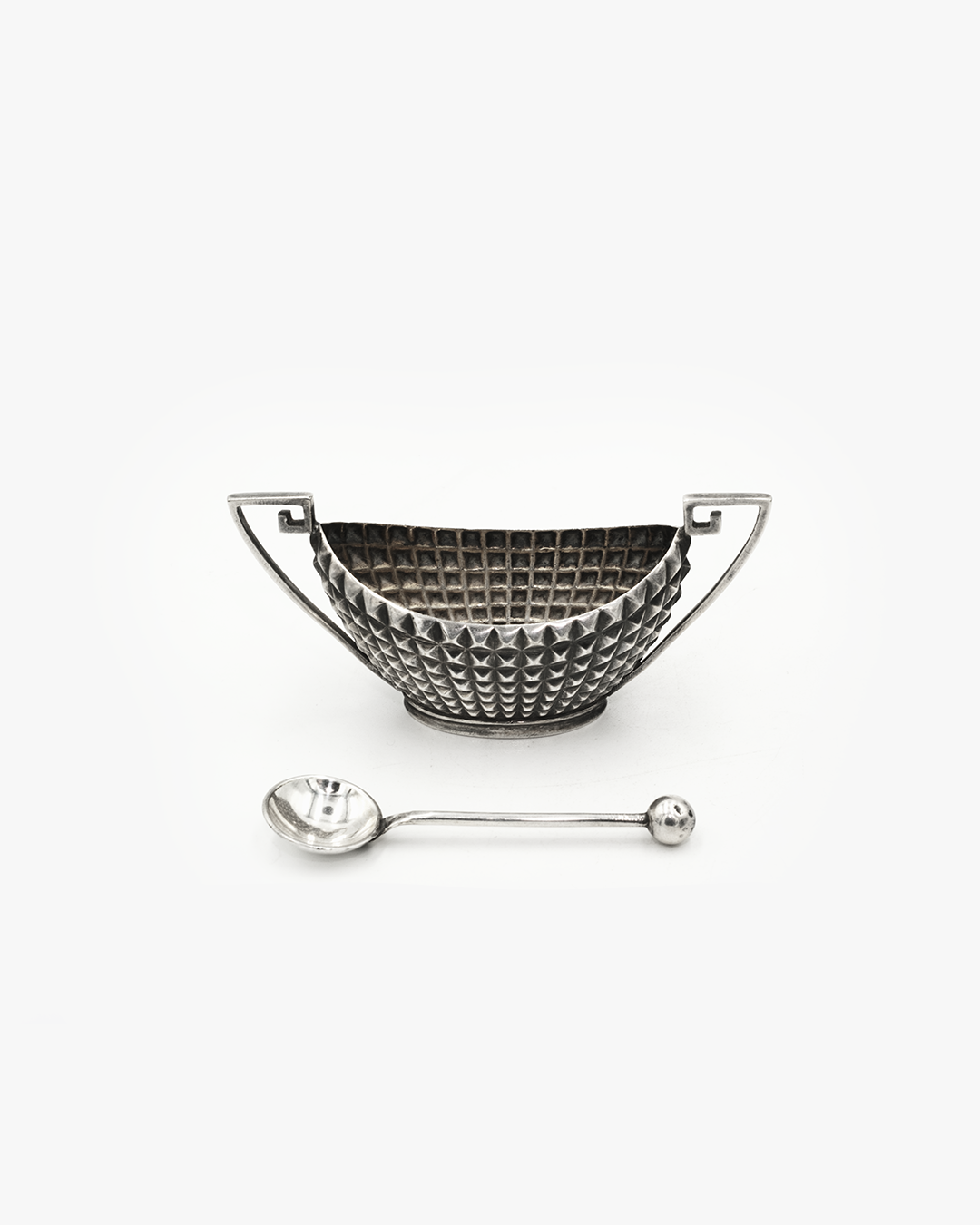 ENGLISH STERLING SILVER COFFERED SALT CELLAR