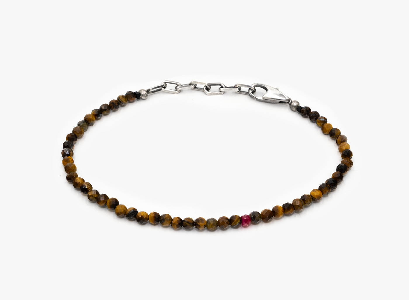 BEADED STONES TIGER EYE BRACELET 649
