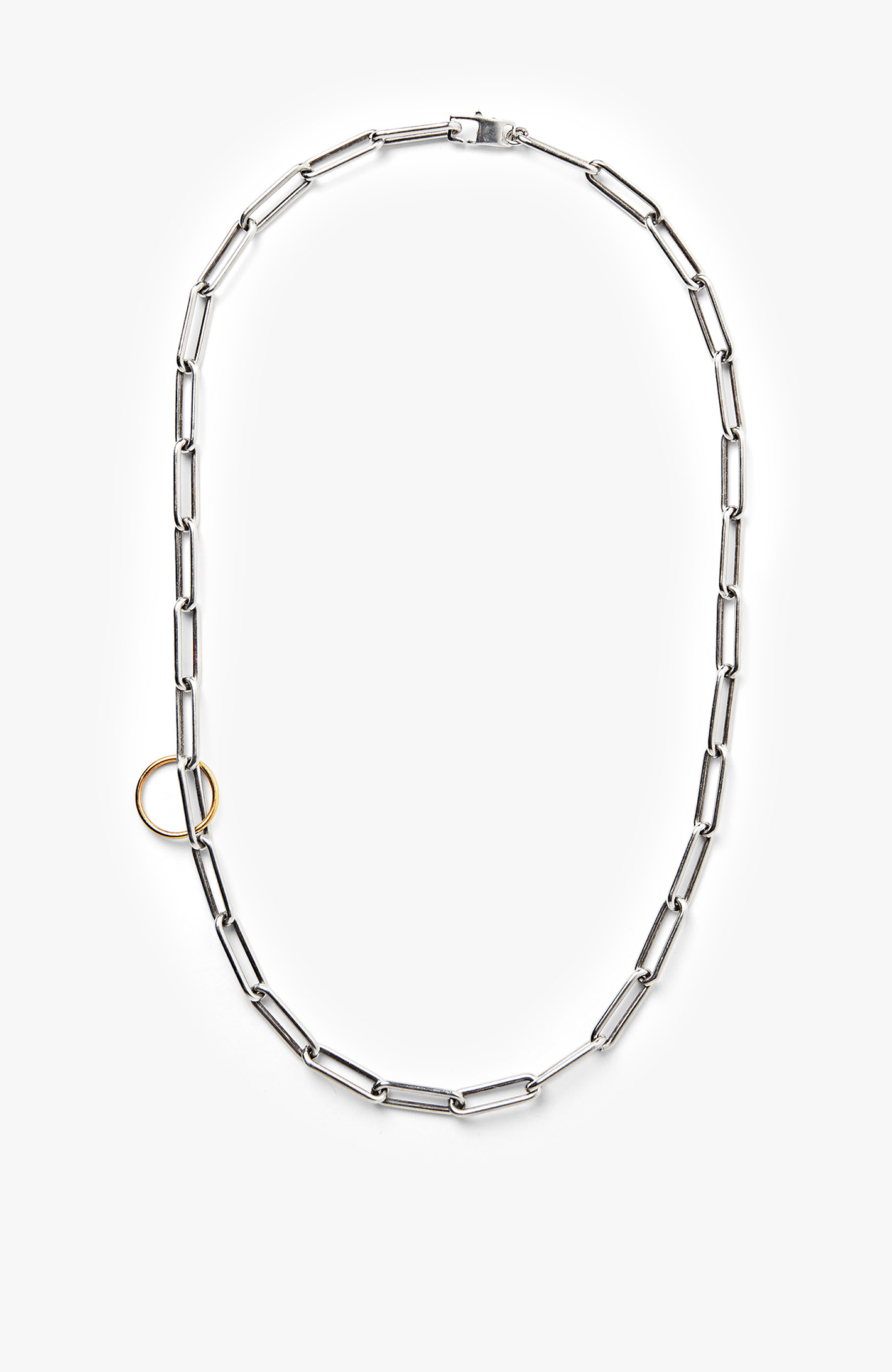 MIXED METAL PAPERCLIP NECKLACE 140