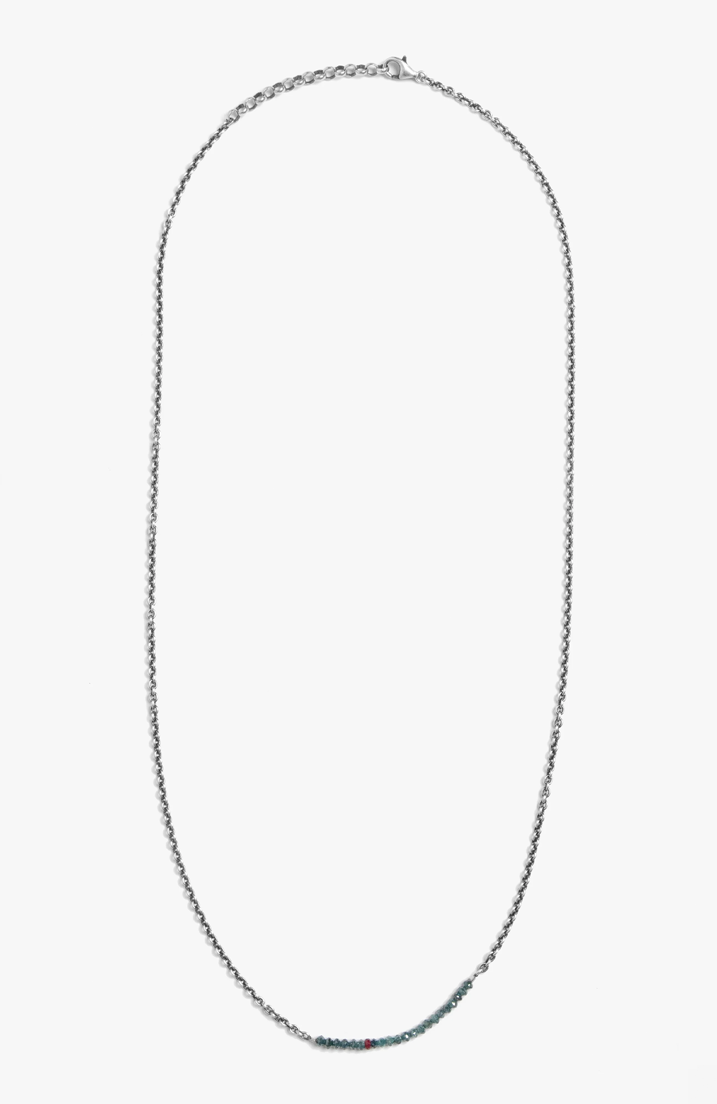 BEADED STONES BLUE DIAMOND NECKLACE 164