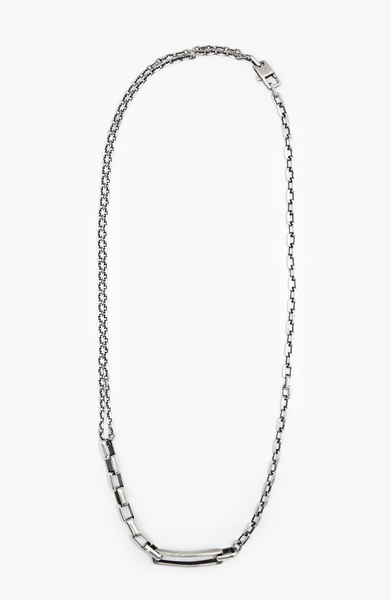 MIXED CHAIN / DISTRESSED BAR NECKLACE 187 – titleofwork