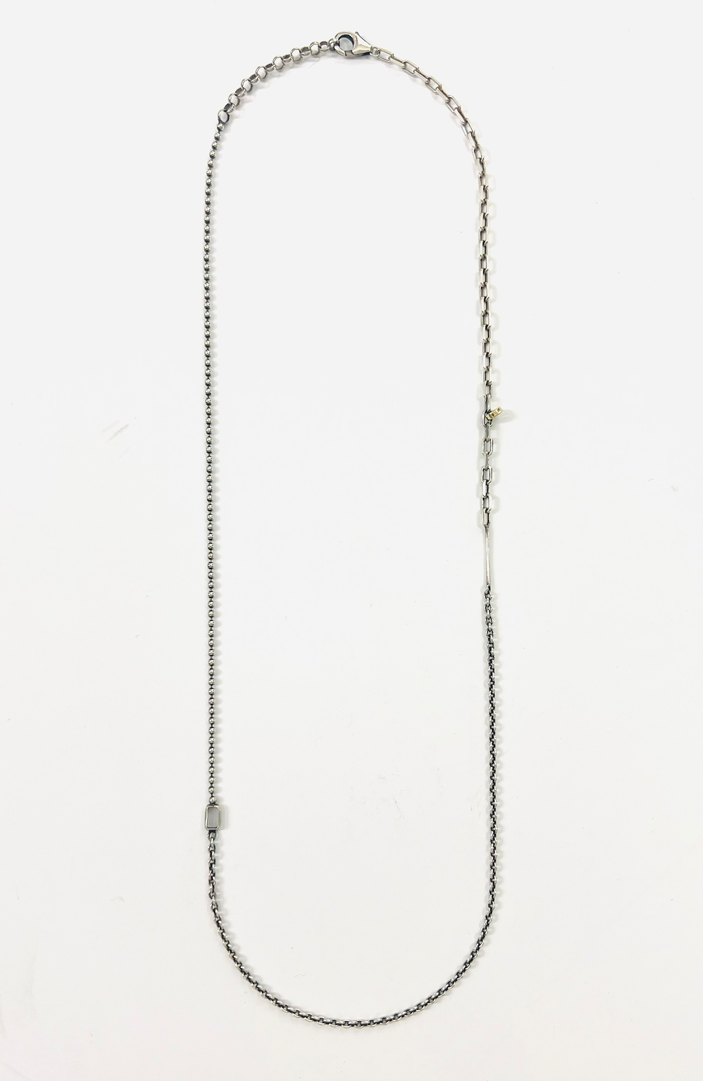 MIXED CHAIN NECKLACE / 18K JUMP RING 211