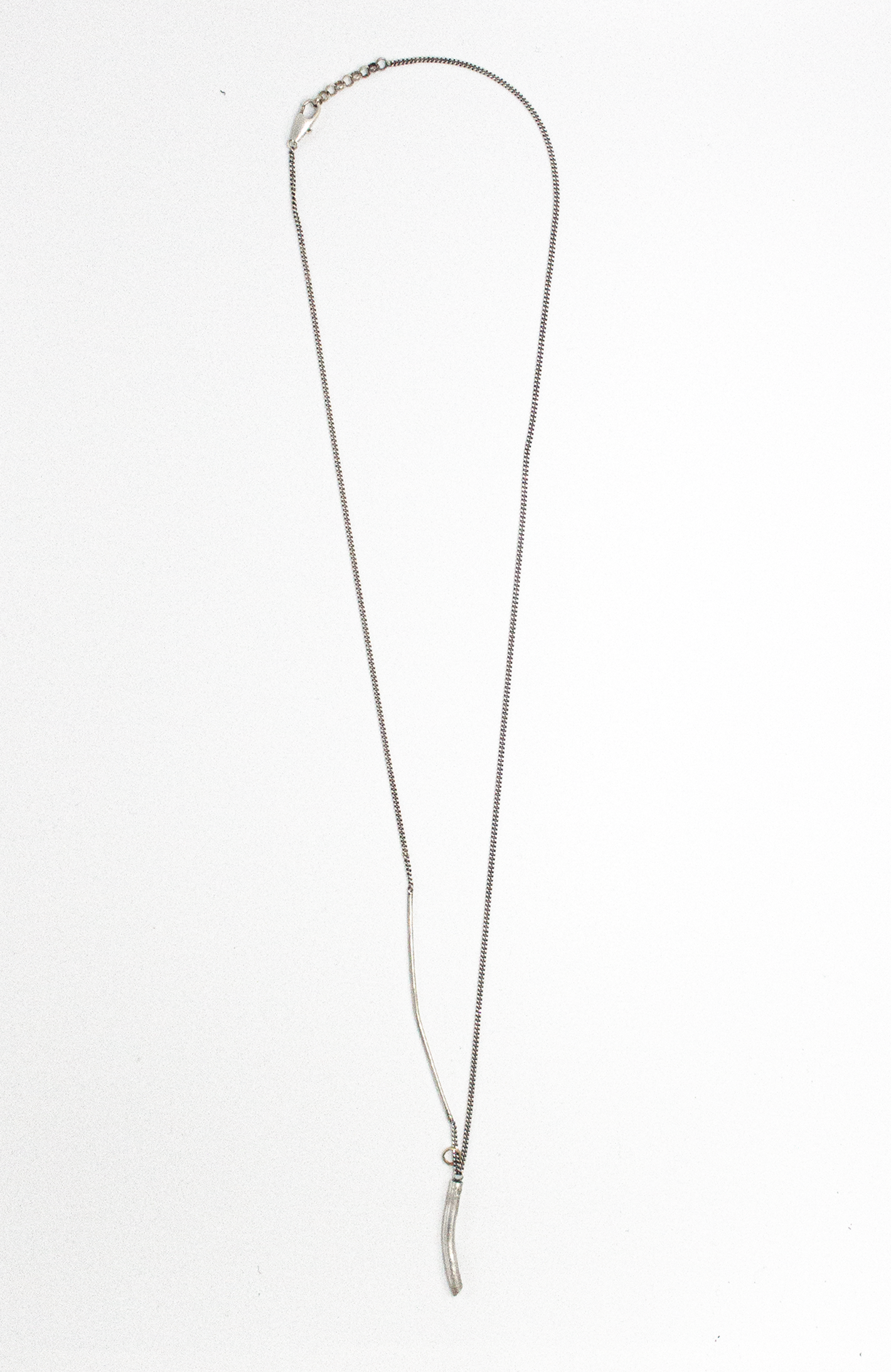 MIXED METAL ROD NECKLACE / INSET RUBY 214