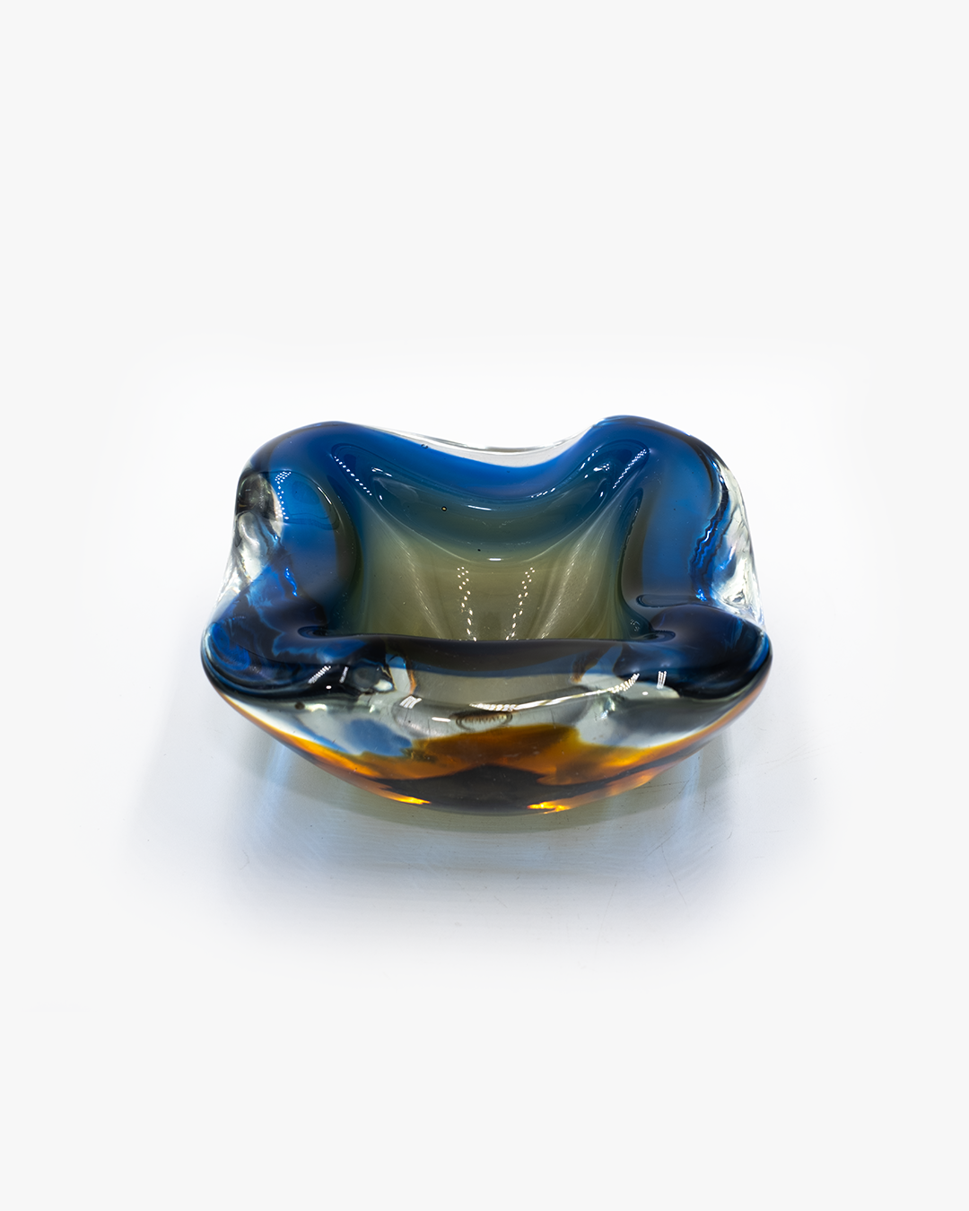 MURANO SOMMERSO PINCHED ASHTRAY