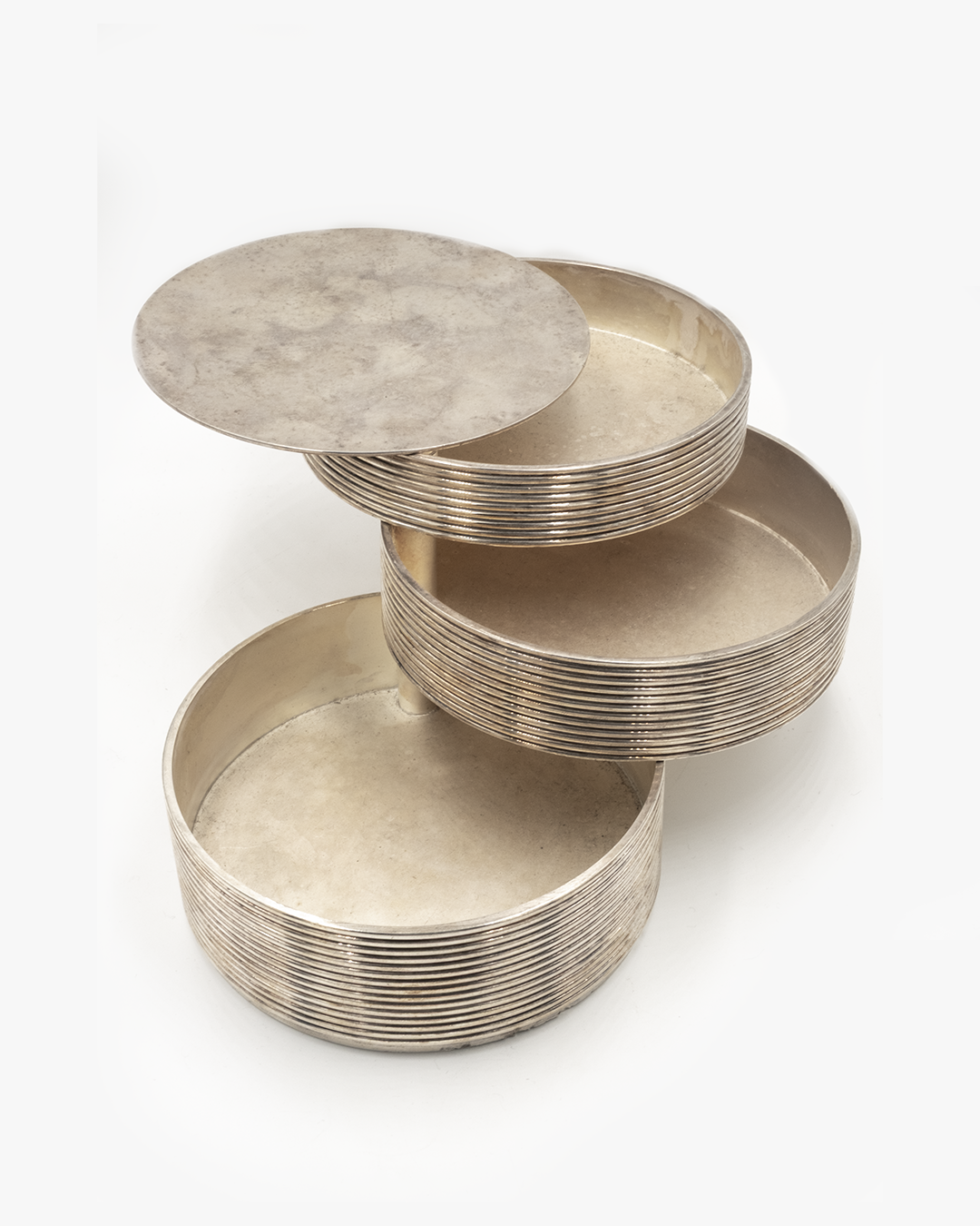 CHRISTOFLE 3 TIERED SILVER PLATED JEWELRY BOX