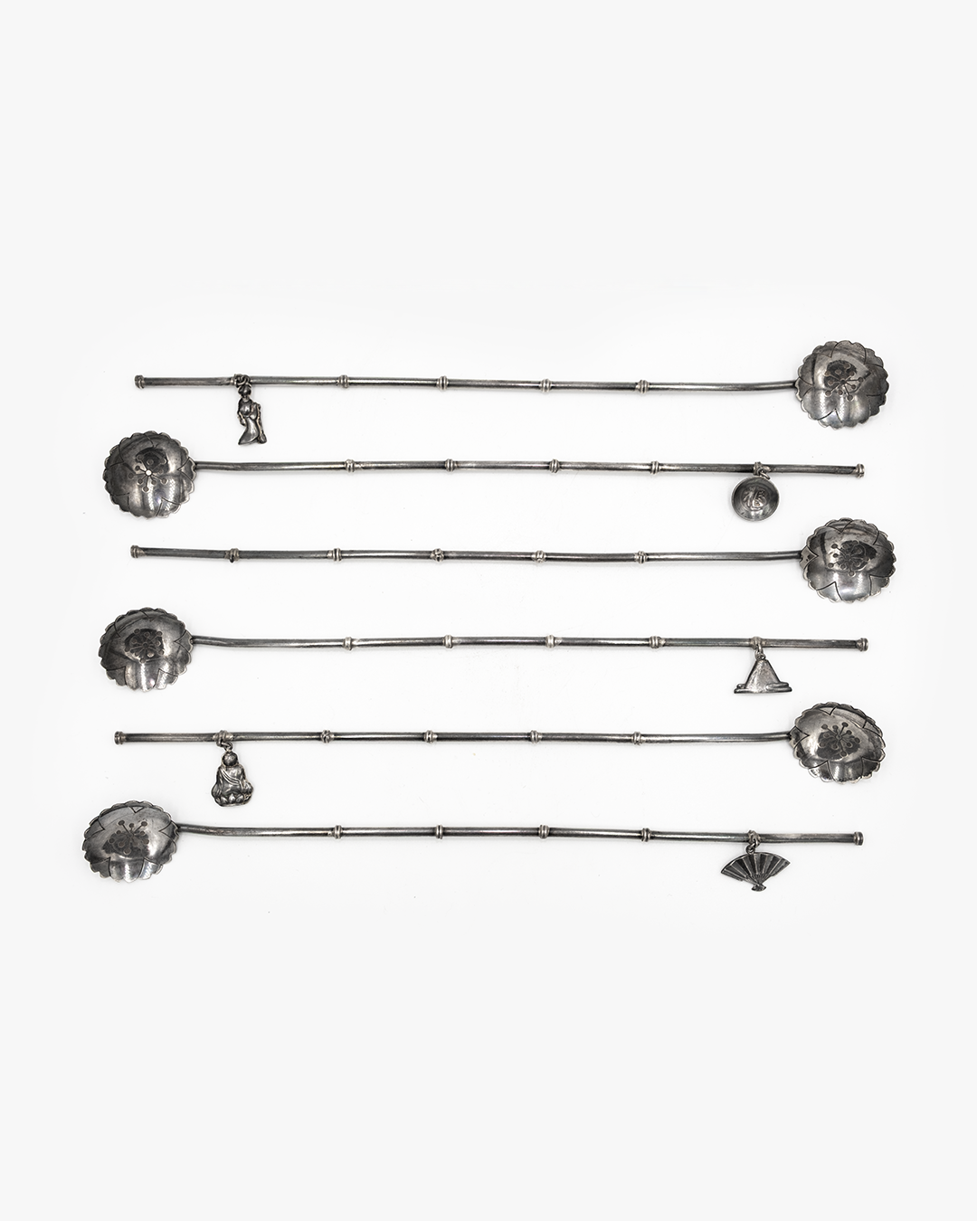 MEXICAN SILVER MID CENTURY SIPPING STRAW SPOONS