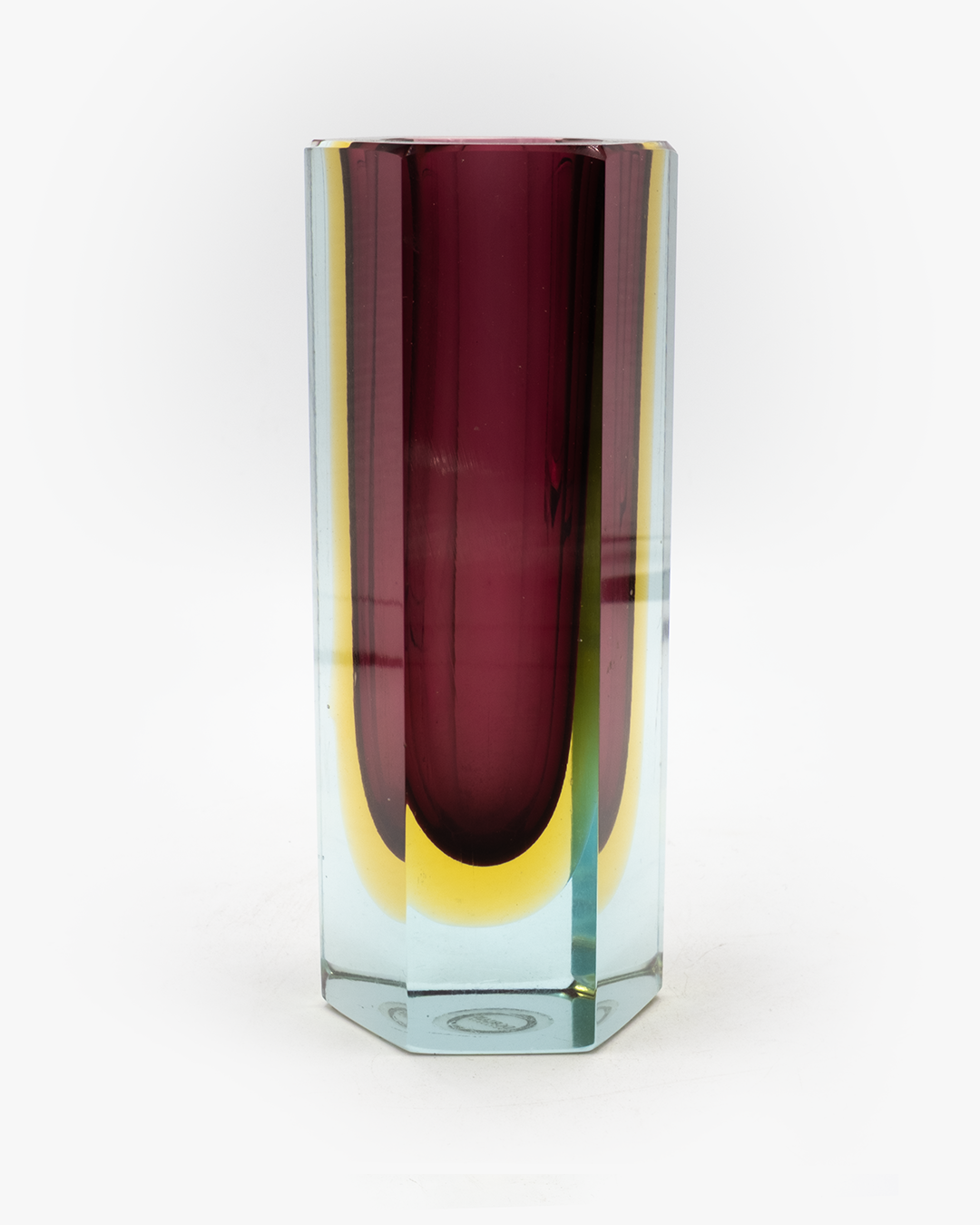 MURANO SOMMERSO  HEXAGONAL SHAFT BUD VASE