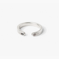 adjustable sterling ring comes in a simple semi-circle shape and is finished with a black diamond