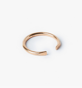 open ended hand forged 12 gauge ring is made from 18k gold open and designed to be worn on almost any finger